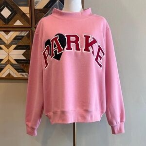 Parker Pink Sweatshirt with Black Heart Detail